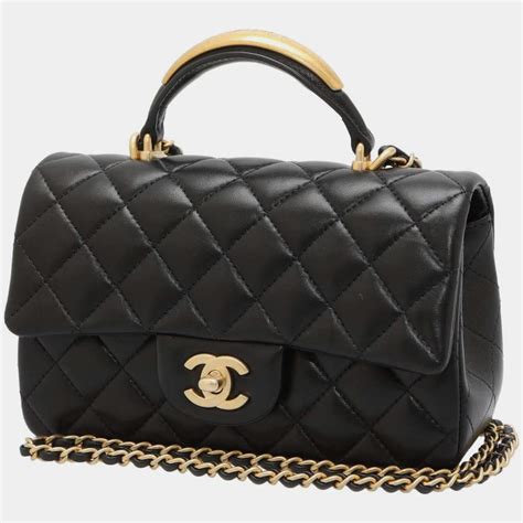 chanel black top handle bag|best top handle designer bags.